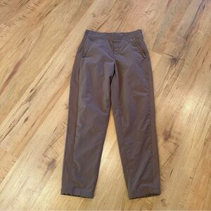 ATHLETA Brooklyn Lined Pants Womens 4 Brown Pull On Ankle Athleisure